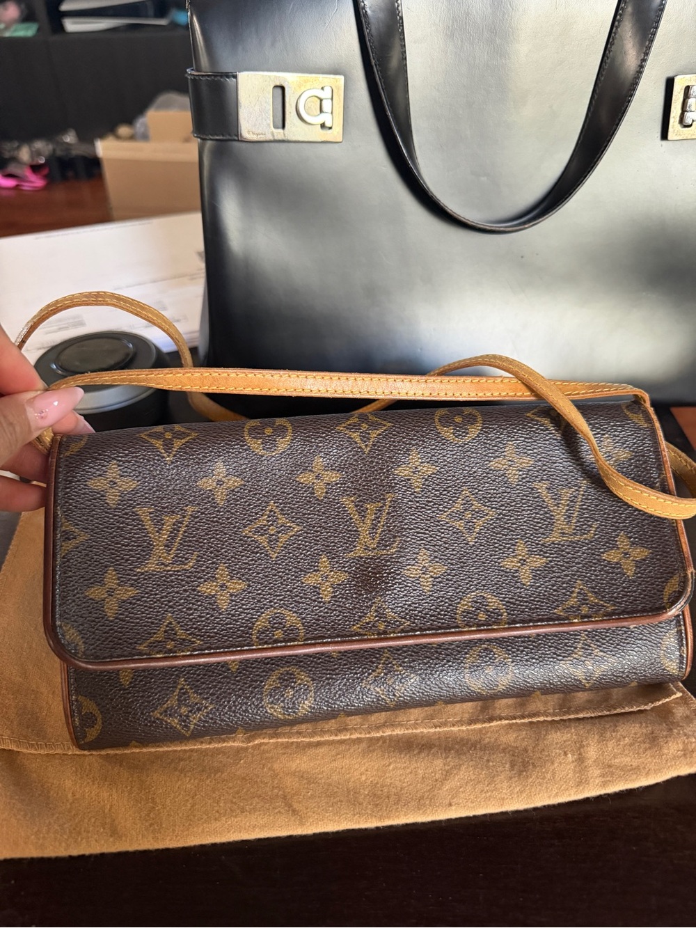 Louis Vuitton Monogram Crossbody Bag - Brown/Tan